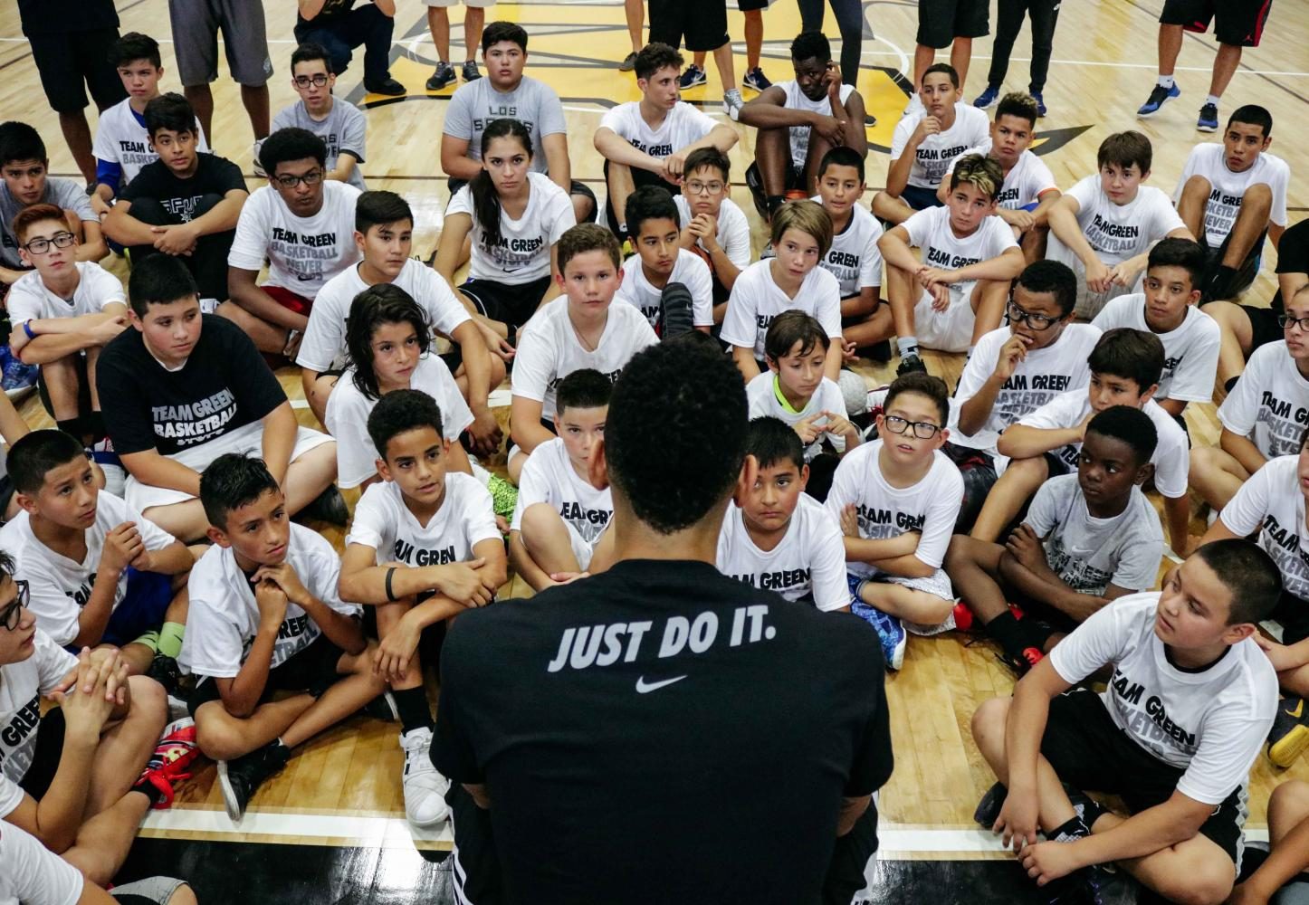 San Antonio Spurs player Danny Green held a Q&A with young basketball players during his Basketball Skills Camp.