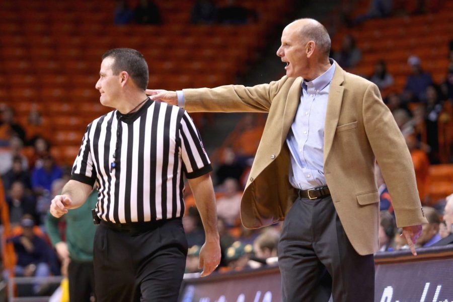 Interim head coach Phil Johnson displayed his frustration as the Miners lose the championship game of the WestStar Bank Don Haskins Sun Bowl Invitational.    