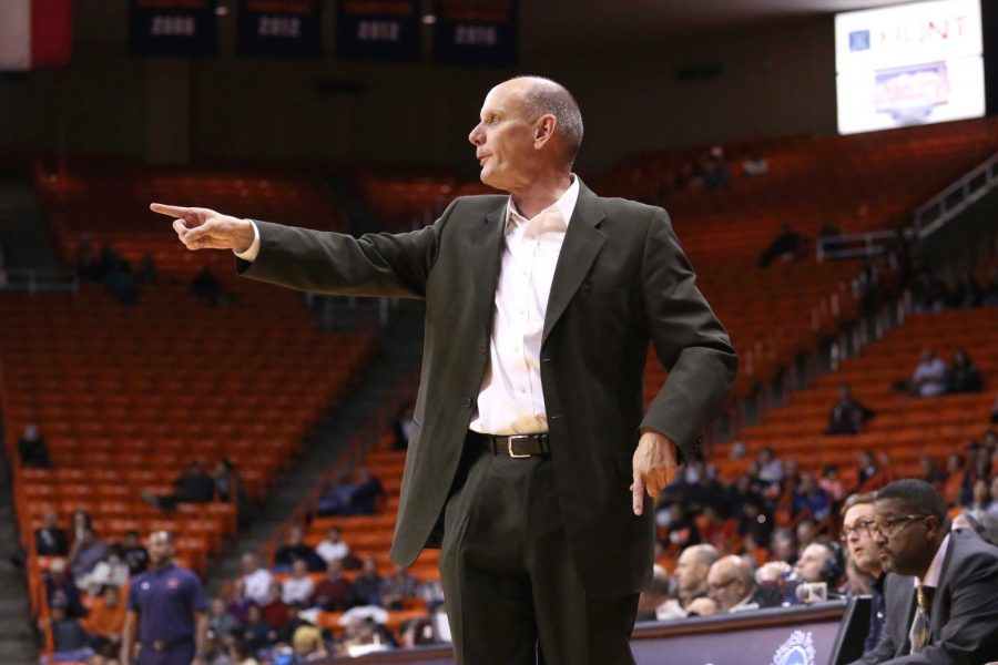 Interim head coach Phil Johnson directs his team to a 69-56 win over Howard University.