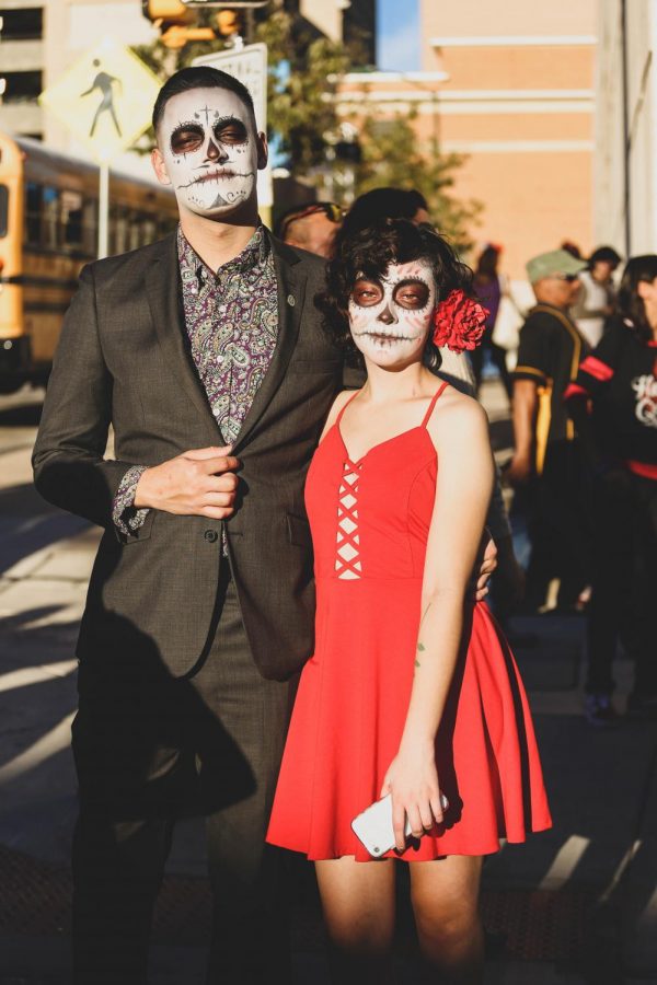 Attendees  dress with traditional Mexican clothings and paint their face as catrinas to celebrate the Day of the Dead on Saturday, Nov. 3 at Down Town El Paso. 