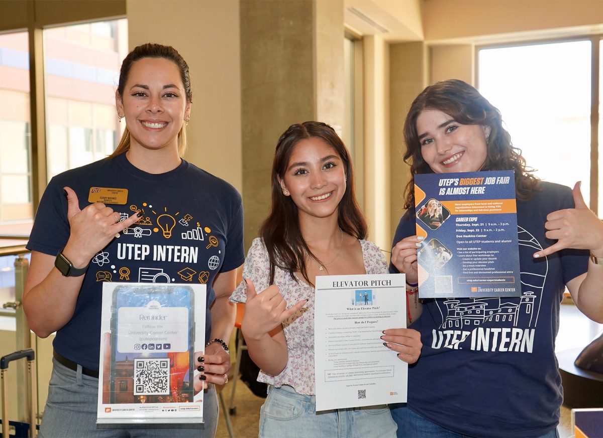 Staff of the UTEP Career Center showcasing the numerous resources they have to help students excel and succeed during their time at UTEP. 