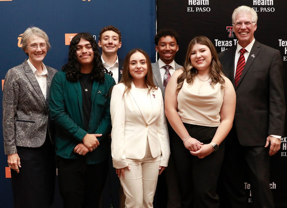 Photo courtesy of UTEP Newsfeed. UTEP President Heather Wilson and Texas Tech President Richard Lange welcome the class of 2024 MedFuture Cohort.