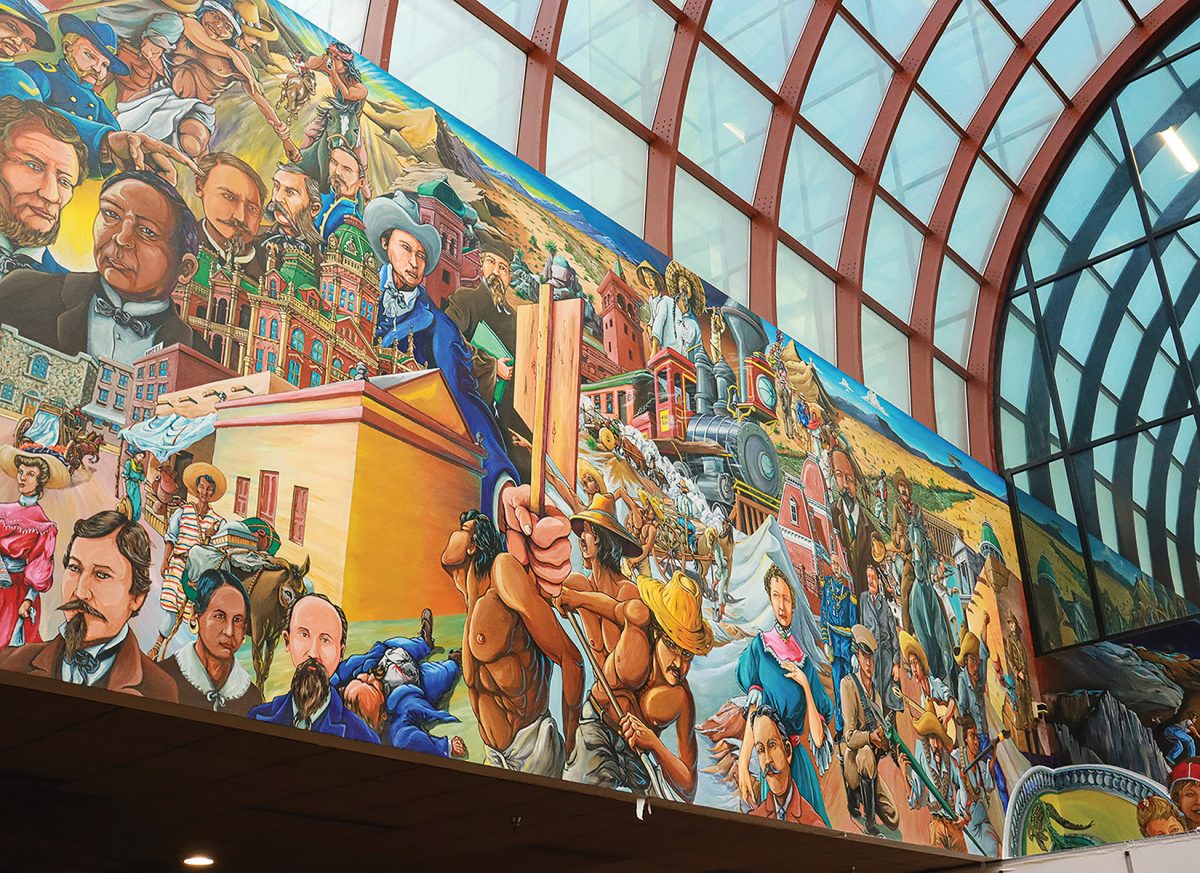 Carlos Callejo’s “Our History” mural was originally completed in 1995, it tells the history of El Paso, with over 50 historical figures.