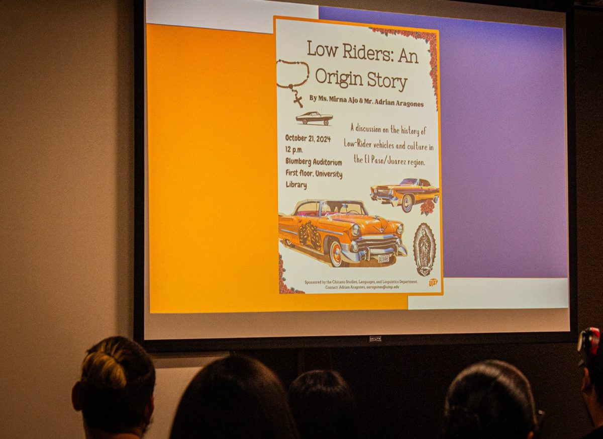 “Lowriders: An Origin Story” slides—the event that was presented by Chicano Studies professors on October 21.  