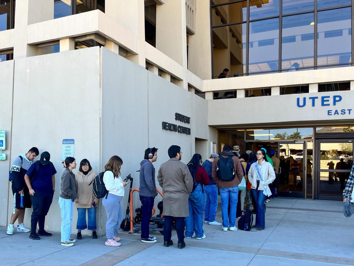 Students wrap around the UTEP Student Union Building to vote for the 2024 General Election