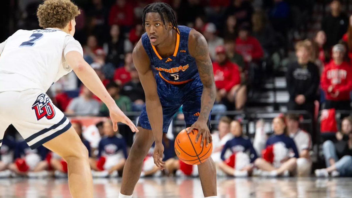 UTEP men's basketball faces off against Liberty University on Jan. 16 in Virginia. Photo courtesy of UTEP Athletics