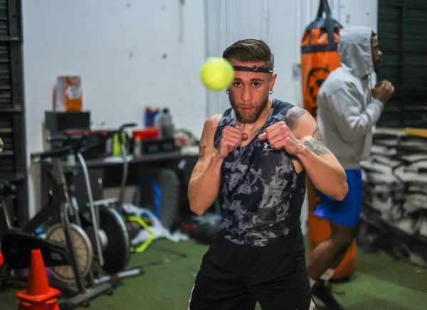 Alec McGee focuses on Precision Training practicing with a tennis ball.