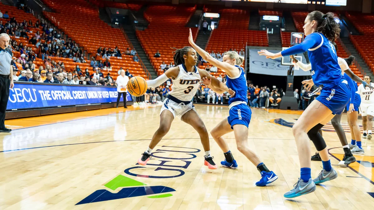 Senior guard Ivane Tensaie scored UTEP’s first points in the game and continued to be a consistent offensive piece throughout the matchup leading her team in scoring with 23 points. Photo courtesy of UTEP Athletics